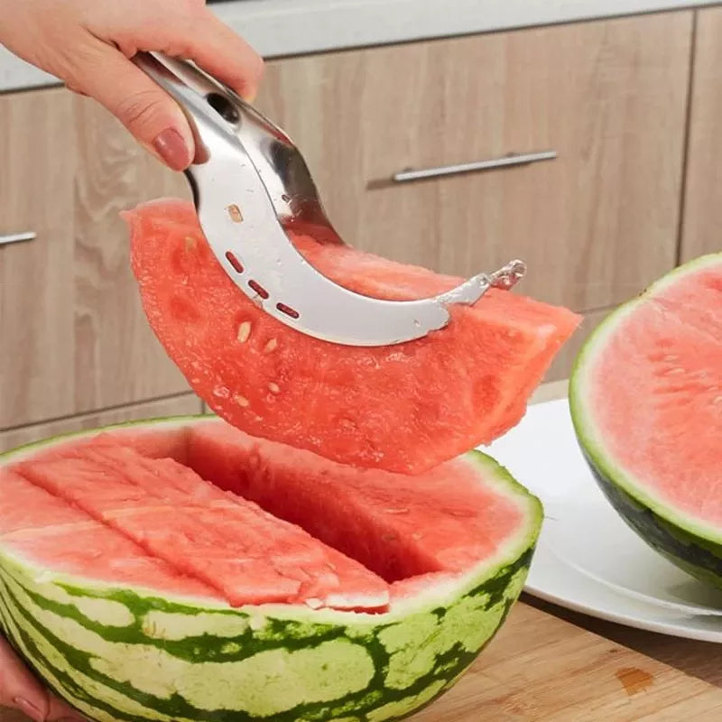 Stainless Steel Watermelon Cutter Tool - Windmill Design for Effortless Salad and Fruit Slicing - Kitchen Gadget with Digging Function - Ideal Watermelon Digger and Slicer - Premium Kitchen Accessory