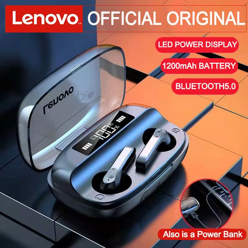 Lenovo QT81 Wireless Gaming Headset with 1200mAh, 60-Hour Playtime, Bluetooth 5.0, Stereo Bass, Dual Mic & AI Noise Reduction