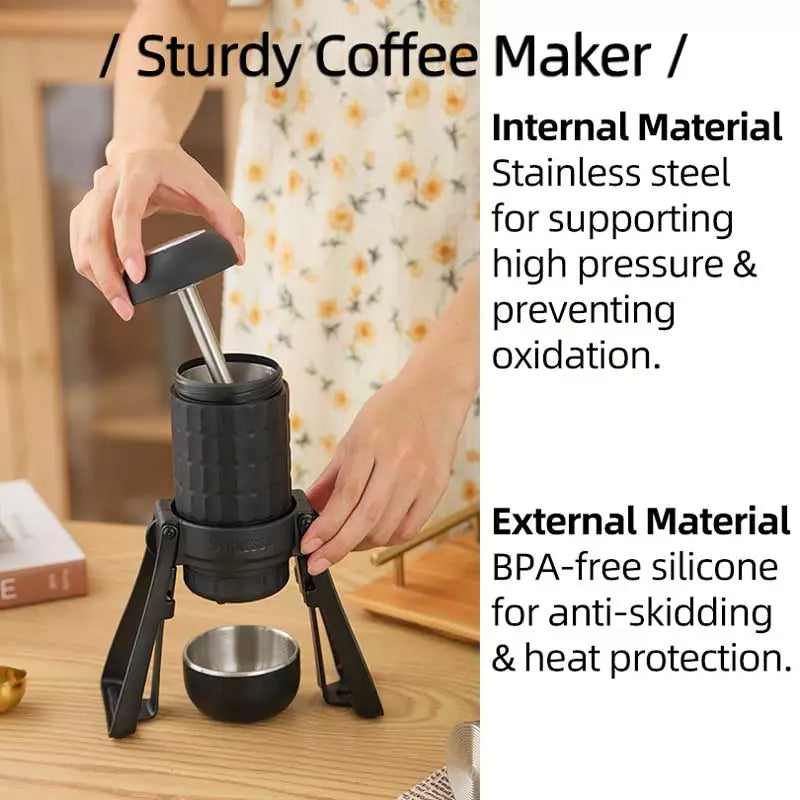 STARESSO Mirage SP300 PLUS Portable Espresso Maker - Quick Brew 180ml Manual Coffee Pot for Creamy Double Espresso Shots