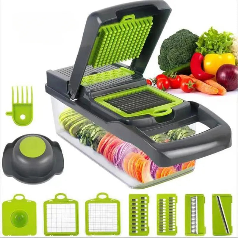 Multifunctional Kitchen Vegetable Slicer Shredder with Basket Fruit Slicer Potato Shredder Carrot Grinder