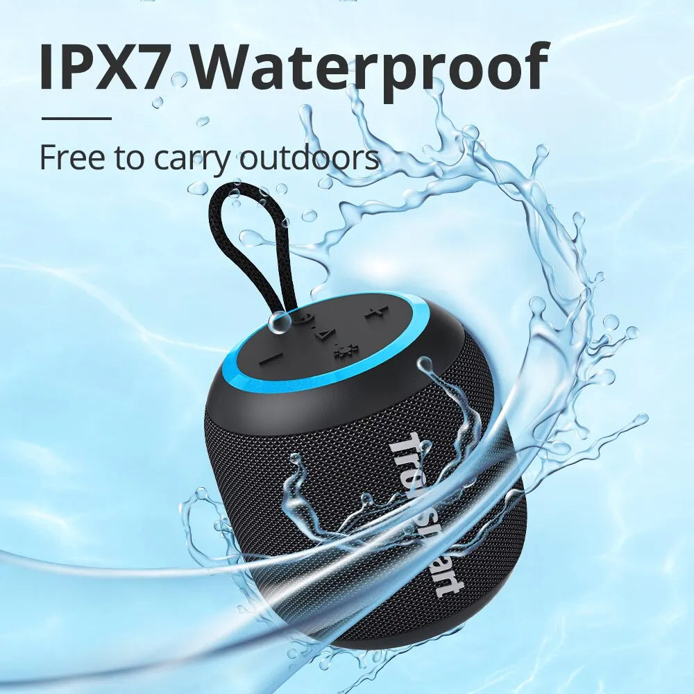 Tronsmart T7 Mini Portable Speaker: Wireless and Bluetooth 5.3 Enabled, with Balanced Bass, IPX7 Waterproofing, Perfect for Outdoor Use, Compatible with All Phones