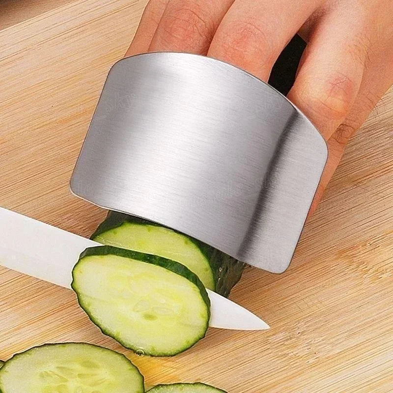Stainless Steel Finger Guard - Safe Cut Slice Hand Protector for Kitchen Knife Use