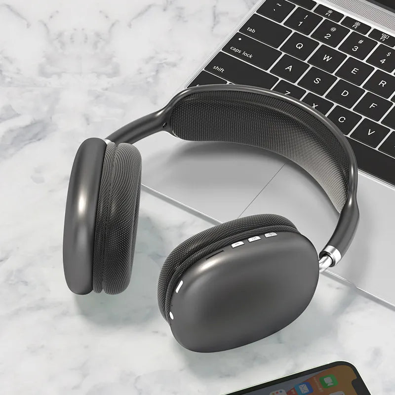 P9 Wireless Bluetooth Headphones with Noise-Cancelling Mic, Stereo Sound, Sports and Gaming Earphones, TF Card Support
