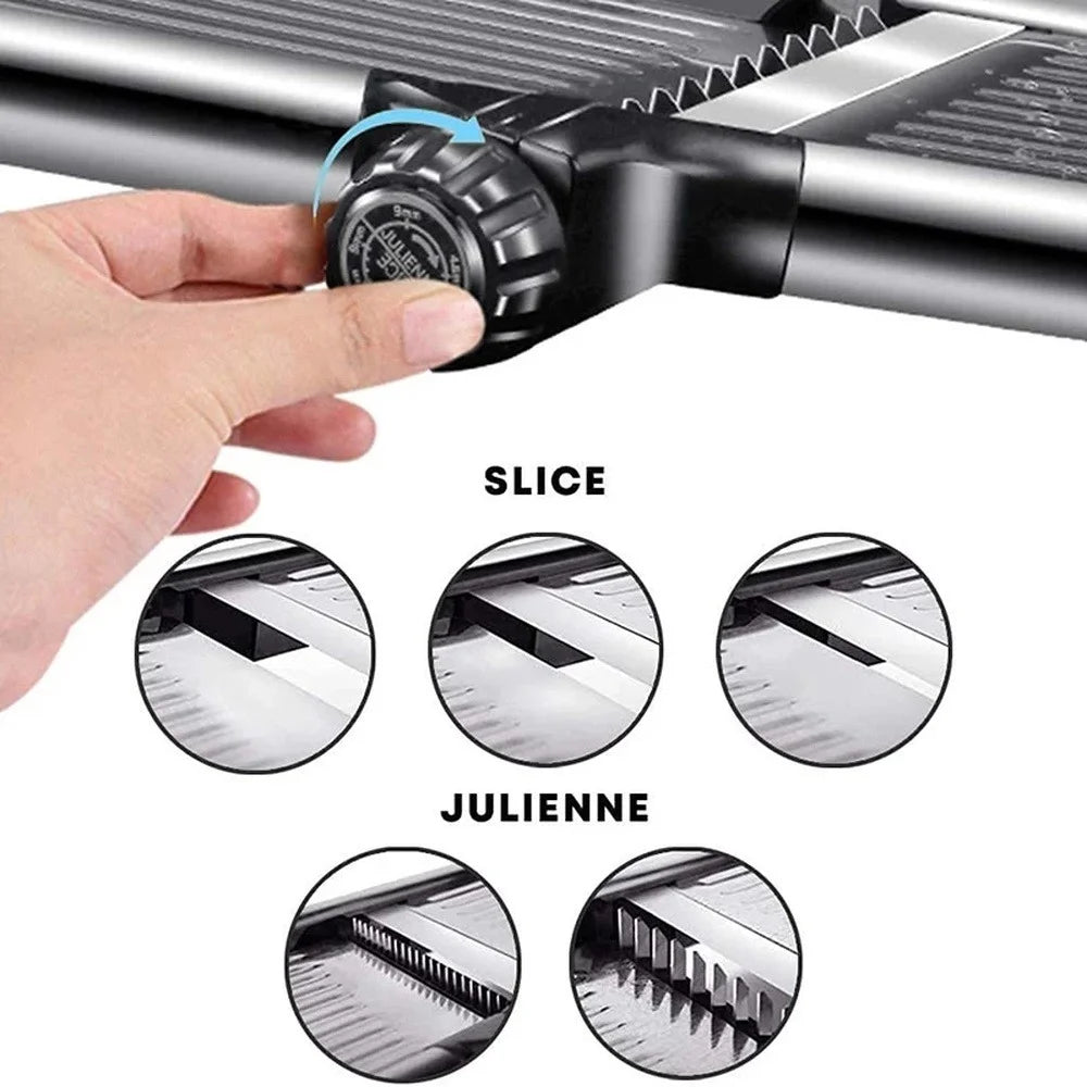 Professional Adjustable Mandoline Slicer - 304 Stainless Steel Vegetable Cutter and Grater with Blades - Premium Kitchen Gadgets