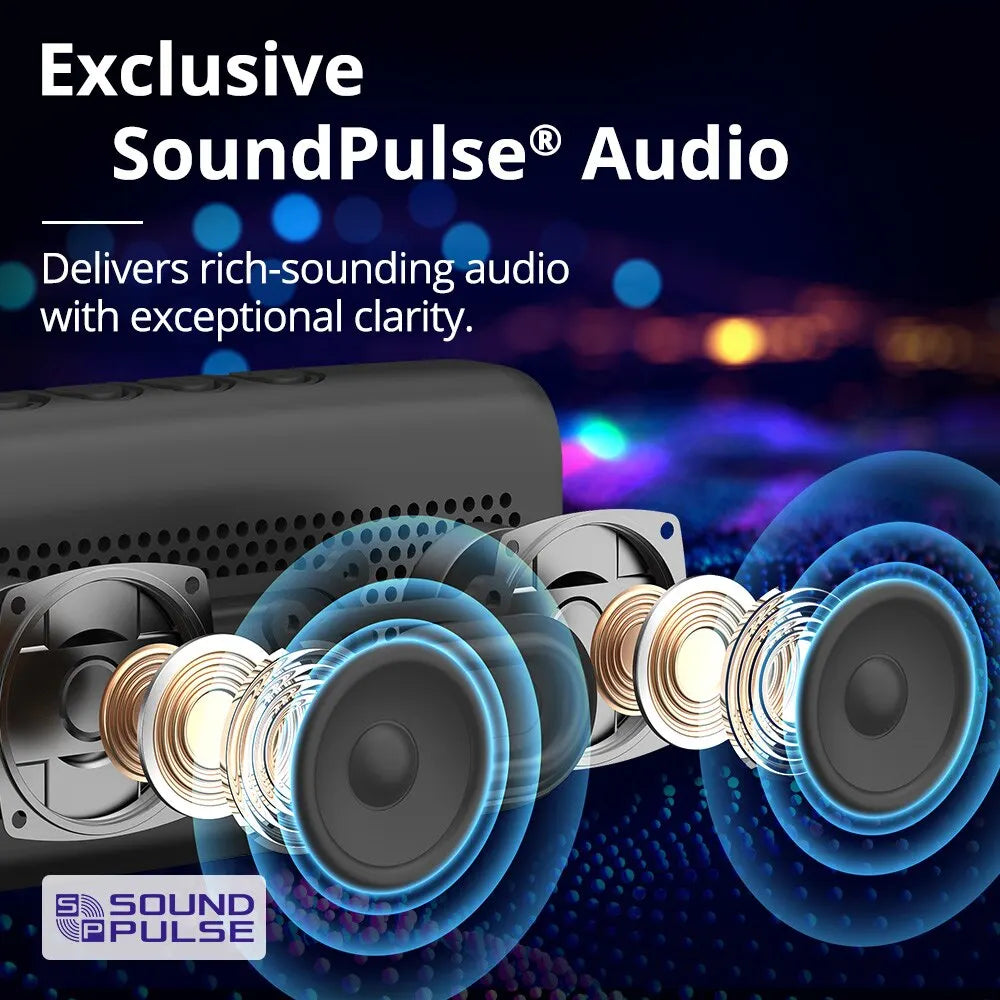 Tronsmart Trip Waterproof Bluetooth Speaker with Dual-Drivers and True Wireless Stereo for Outdoor Use