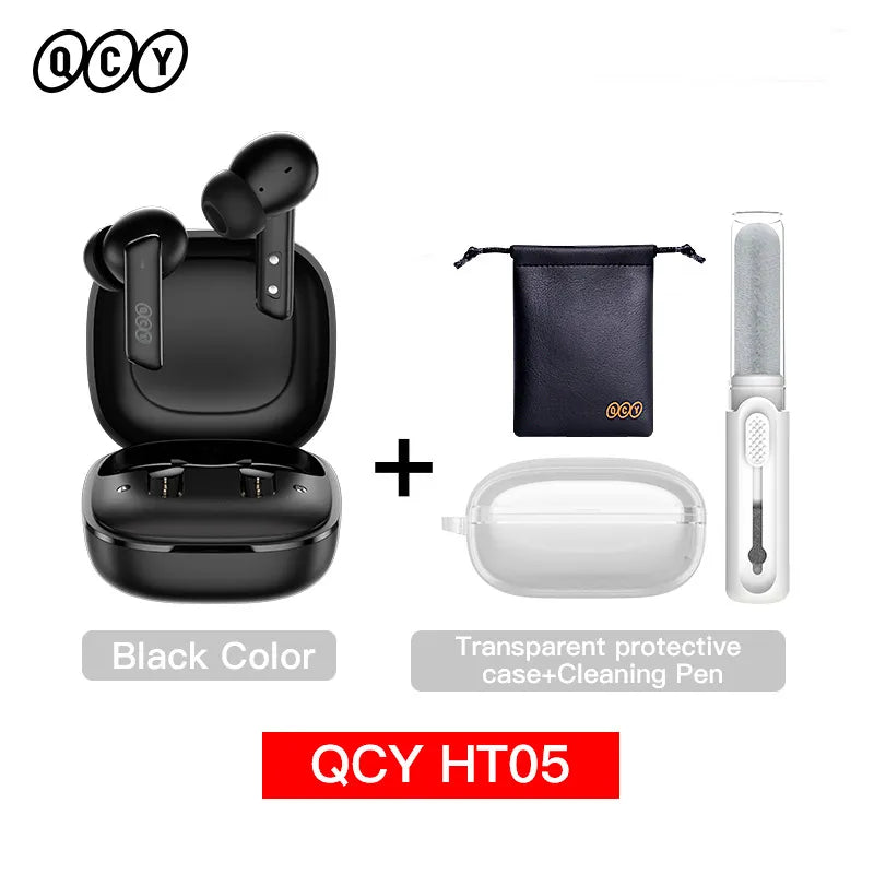 QCY HT05 ANC Wireless Earbuds - Bluetooth 5.2, 40dB Noise Cancelling, 6-Mic HD Call, Transparency Mode