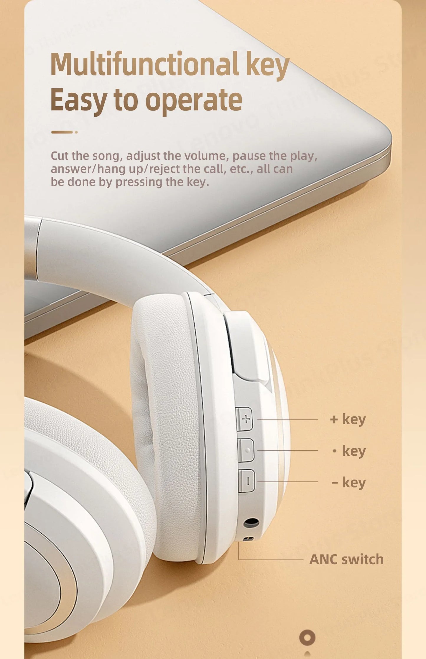Lenovo TH40 Sports Headphones: Bluetooth Stereo, HiFi Gaming Headset with Mic & 400mAh, Wireless Earphones