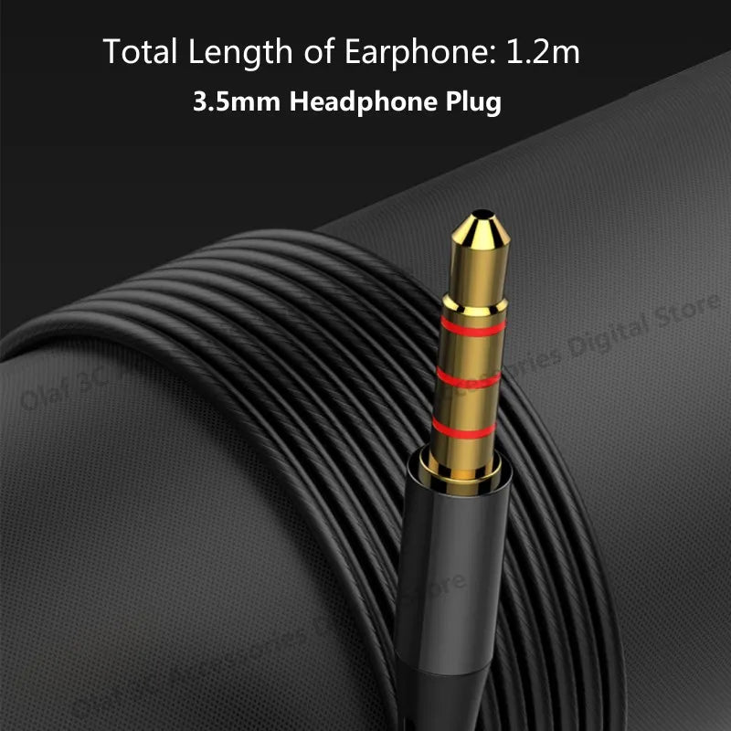 OLAF 3.5mm Wired Headphones: In-Ear Bass Stereo Earbuds with Microphone and Sports In-line Control - Perfect for Phones