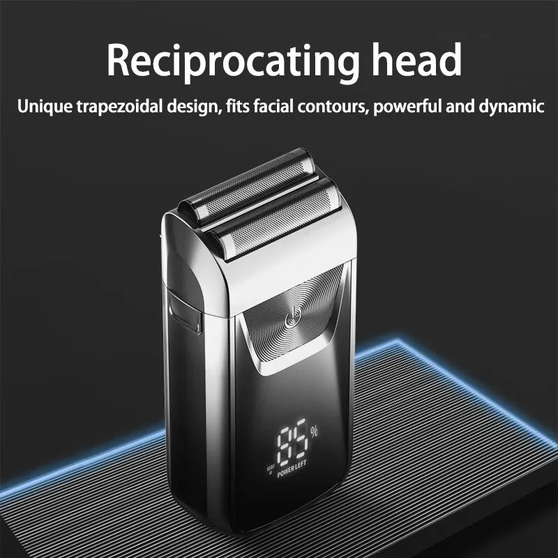 Rechargeable Men's Electric Razor - Wet-Dry Shaver and Beard-Hair Trimmer