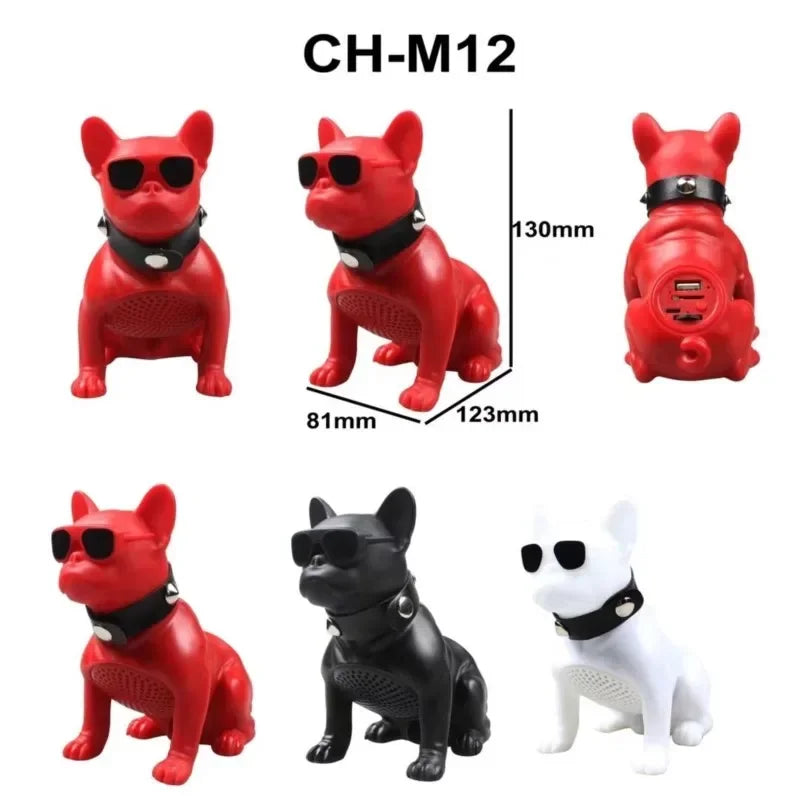Portable Bulldog Bluetooth Speaker - 3D Surround Sound, Boombox Bass, Radio Function, TF Card Compatible, Super Subwoofer Wireless Speaker